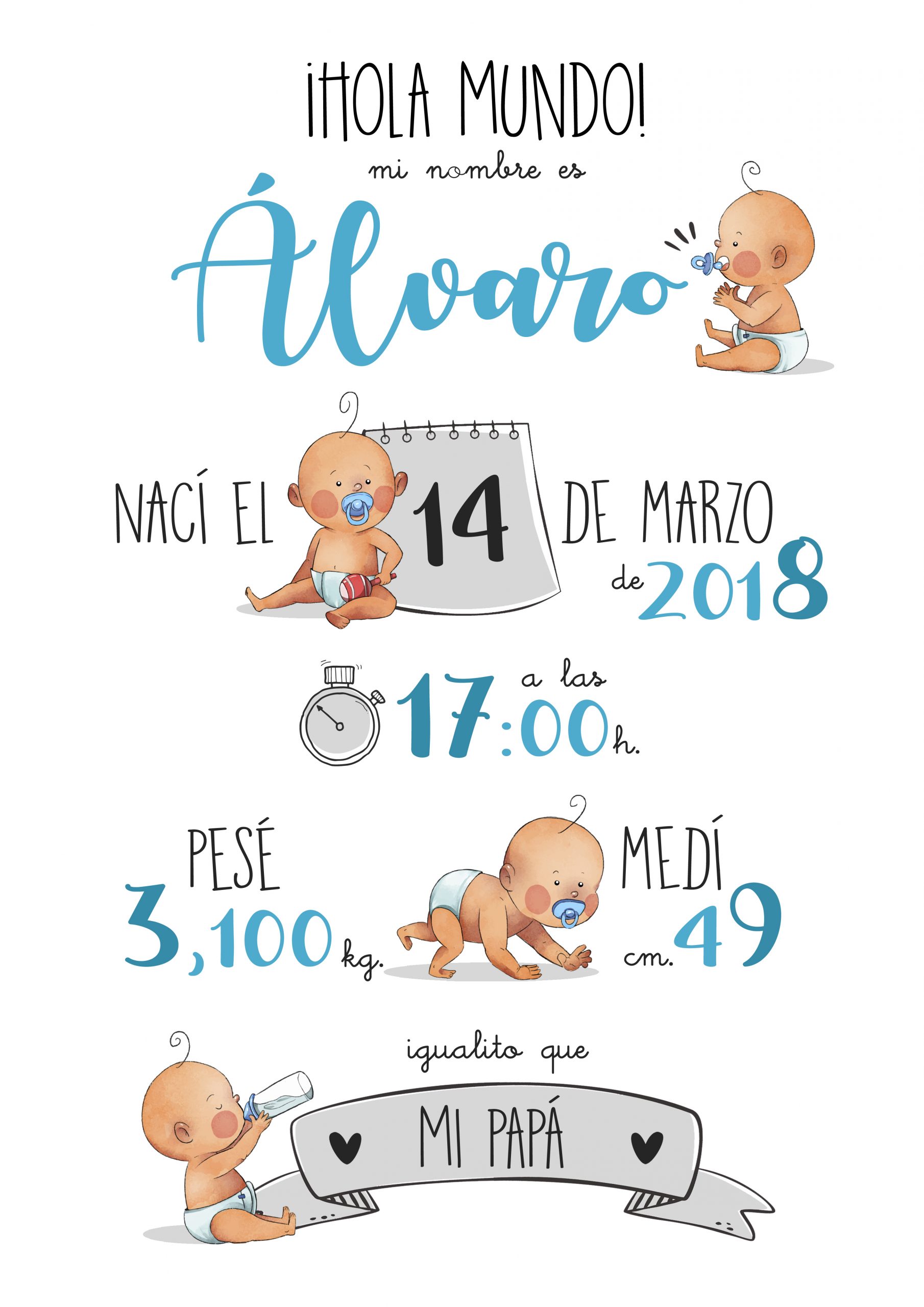 Natalicio 100% personalizado Bebés - Letras Creativas