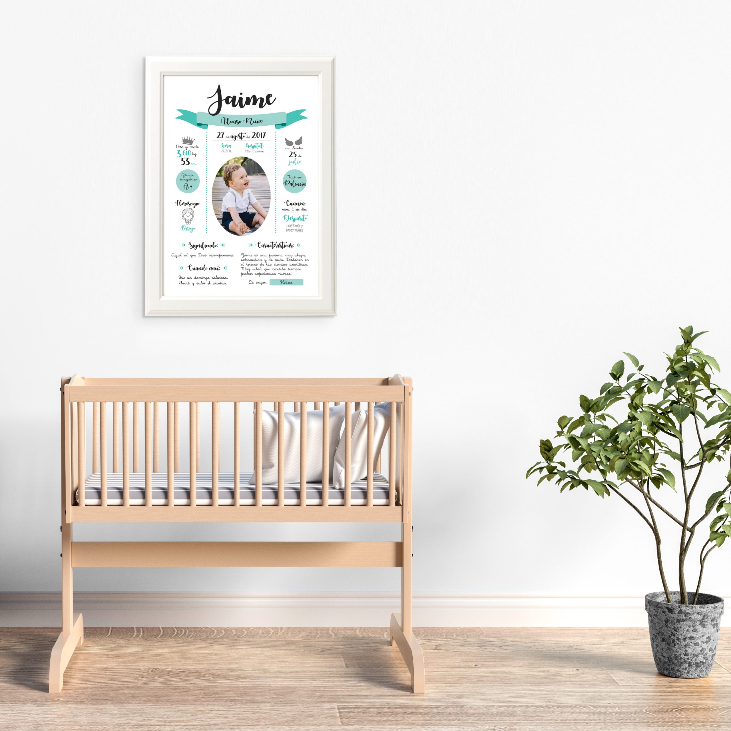 Natalicio Arcoiris de madera para bebés personalizado con nombre